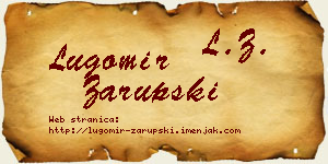 Lugomir Zarupski vizit kartica